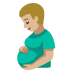 Pregnant Man: Medium-Light Skin Tone emoji on Google