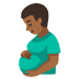 Pregnant Man: Medium-Dark Skin Tone emoji on Google