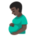 Pregnant Man: Dark Skin Tone emoji on Google