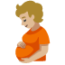 Pregnant Person: Medium-Light Skin Tone emoji on Google