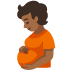 Pregnant Person: Medium-Dark Skin Tone emoji on Google