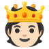 Person with Crown: Light Skin Tone emoji on Google