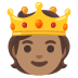 Emoji Orang memakai mahkota: ton kulit sederhana pada Google