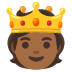 Person with Crown: Medium-Dark Skin Tone emoji on Google