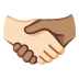 Handshake: Light Skin Tone, Medium Skin Tone emoji on Google
