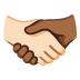 Handshake: Light Skin Tone, Medium-Dark Skin Tone emoji on Google