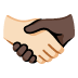 Handshake: Light Skin Tone, Dark Skin Tone emoji on Google