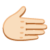 Rightwards Hand: Light Skin Tone emoji on Google