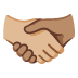 Emoji Berjabat tangan: ton kulit sederhana cerah dan ton kulit sederhana pada Google