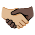 Handshake: Medium-Light Skin Tone, Dark Skin Tone emoji on Google