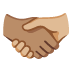 Emoji Berjabat tangan: ton kulit sederhana dan ton kulit sederhana cerah pada Google