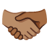 Handschlag: mittlere Hautfarbe, mitteldunkle Hautfarbe-Emoji auf Google