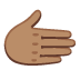 Rightwards Hand: Medium Skin Tone emoji on Google