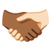 Handshake: Medium-Dark Skin Tone, Light Skin Tone emoji on Google
