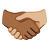 Handshake: Medium-Dark Skin Tone, Medium-Light Skin Tone emoji on Google