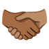 Handschlag: mitteldunkle Hautfarbe, mittlere Hautfarbe-Emoji auf Google
