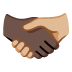Handshake: Dark Skin Tone, Medium-Light Skin Tone emoji on Google