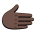อีโมจิ มือหันไปทางขวา: โทนผิวสีเข้ม บน Google