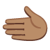 Nach links weisende Hand: mittlere Hautfarbe-Emoji auf Google