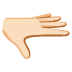 Palm Down Hand: Light Skin Tone emoji on Google