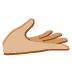 Palm Up Hand: Medium-Light Skin Tone emoji on Google