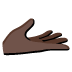 Palm Up Hand: Dark Skin Tone emoji on Google
