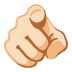 Index Pointing at the Viewer: Light Skin Tone emoji on Google