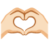 Emoji Tangan berbentuk hati: ton kulit cerah pada Google