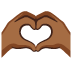 Emoji Tangan berbentuk hati: ton kulit sederhana gelap pada Google