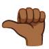 Leftwards Thumb Sign: Medium-Dark Skin Tone emoji on Google