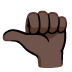 Leftwards Thumb Sign: Dark Skin Tone emoji on Google