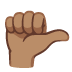 Rightwards Thumb Sign: Medium Skin Tone emoji on Google