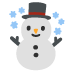 Эмодзи Снеговик под снегом на Google