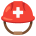 Emoji Topi keselamatan dengan palang putih pada Google