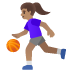 Frau mit Ball: mittlere Hautfarbe-Emoji auf Google