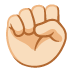 Raised Fist: Light Skin Tone emoji on Google