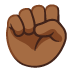 Raised Fist: Medium-Dark Skin Tone emoji on Google
