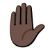 Raised Hand: Dark Skin Tone emoji on Google