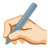 Schreibende Hand: helle Hautfarbe-Emoji auf Google