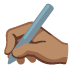 Writing Hand: Medium Skin Tone emoji on Google