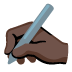 Writing Hand: Dark Skin Tone emoji on Google