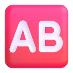 Microsoft üzerinde AB düğmesi (kan grubu) emojisi