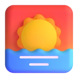 Zonsopgang-emoji op Microsoft
