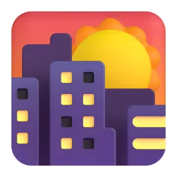 Sunset emoji on Microsoft