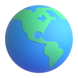 Globe Showing Americas emoji on Microsoft