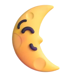 Mondsichel mit Gesicht rechts-Emoji auf Microsoft