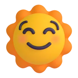Emoji Sol con cara en Microsoft