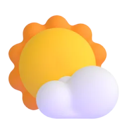 Microsoft üzerinde Bulutun arkasındaki güneş emojisi