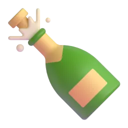 Emoji Botol dengan penutup gabus terbuka pada Microsoft