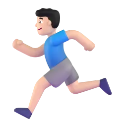 Man Running: Light Skin Tone emoji on Microsoft